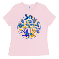 Bubblegum Pink World Down Syndrome Day Ladies Tee - CowhideDigitalArt
