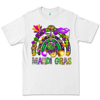 White Mardi Gras Rainbow Premium Tee - BundleAndBundleShop