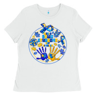 White World Down Syndrome Day Ladies Tee - CowhideDigitalArt