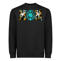 Black Sunflower Cowhide Turquoise Gemstone Mom Heavyweight Sweatshirt - Jasminsmagicworld