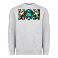 Sunflower Cowhide Turquoise Gemstone Mom Heavyweight Sweatshirt | Teevron
