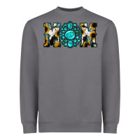 Storm Sunflower Cowhide Turquoise Gemstone Mom Heavyweight Sweatshirt - Jasminsmagicworld