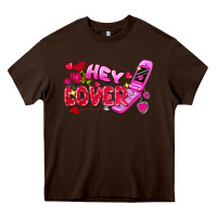 Chocolate Brown Hey lover flip phone Valentine's Day Heavy Core Tee - FaDigitalArtStudio