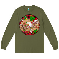 Army Green Nubian Goat Christmas Long Sleeve Tee - LillyAllenDesigns