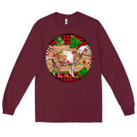 Burgundy Nubian Goat Christmas Long Sleeve Tee - LillyAllenDesigns