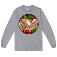Heather Grey Nubian Goat Christmas Long Sleeve Tee - LillyAllenDesigns
