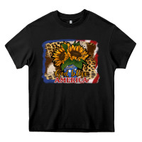 Black Patriotic Sunflower God Bless America Heavy Core Tee - Jasminsmagicworld