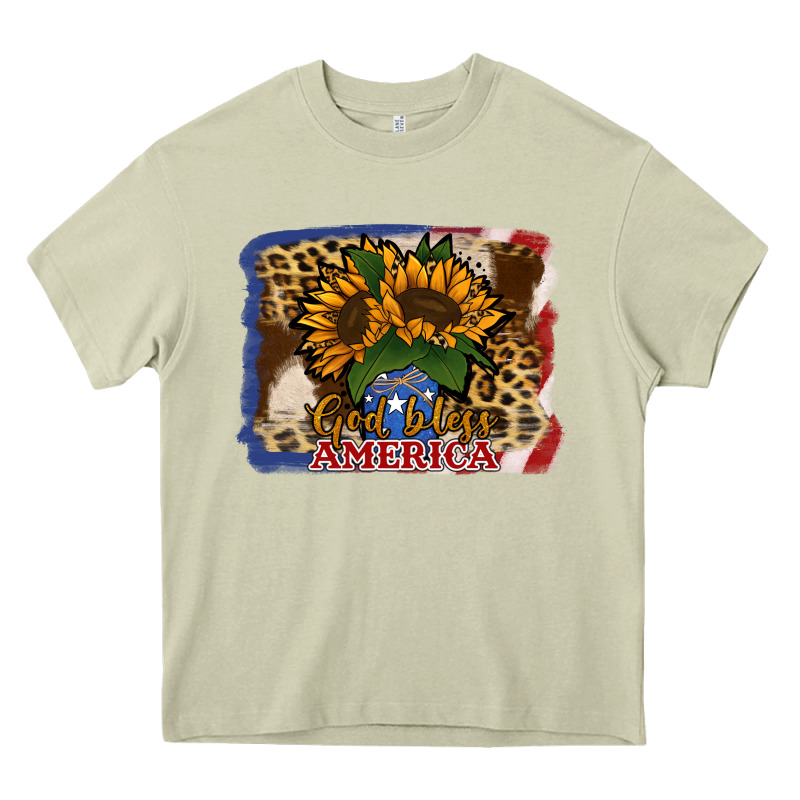 Patriotic Sunflower God Bless America Heavy Core Tee by Jasminsmagicworld | Teevron