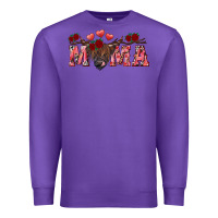 Purple valentine's day mama black highland cow Premium Sweatshirt - RanaPortraitStore