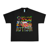 Black Just a Girl Small Town Autism Urban Heavy Tee - CowhideDigitalArt