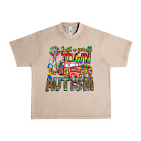 French Oak Just a Girl Small Town Autism Urban Heavy Tee - CowhideDigitalArt