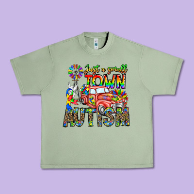 Just A Girl Small Town Autism Urban Heavy Tee Designed By Cowhidedigitalart