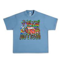 Pebble Blue Just a Girl Small Town Autism Urban Heavy Tee - CowhideDigitalArt