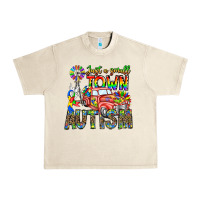 Sandshell Just a Girl Small Town Autism Urban Heavy Tee - CowhideDigitalArt