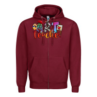 Burgundy art teacher Zipper Hoodie - RanaPortraitStore