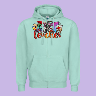 Art Teacher Zipper Hoodie Designed By Ranaportraitstore