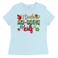Baby Blue i teach au some kids Ladies Tee - LillyAllenDesigns