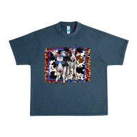 Midnight Navy 4th of July Cows Holstein Cows Urban Heavy Tee - Jasminsmagicworld