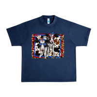 Navy 4th of July Cows Holstein Cows Urban Heavy Tee - Jasminsmagicworld