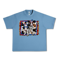 Pebble Blue 4th of July Cows Holstein Cows Urban Heavy Tee - Jasminsmagicworld