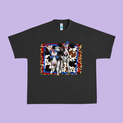 4th Of July Cows Holstein Cows Urban Heavy Tee Designed By Jasminsmagicworld