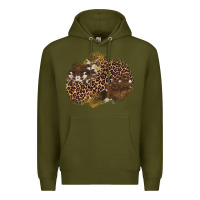 Army Green leopard cowhide glitter patches Premium Hoodie - Artiststas