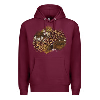 Burgundy leopard cowhide glitter patches Premium Hoodie - Artiststas