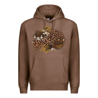 Chestnut leopard cowhide glitter patches Premium Hoodie - Artiststas