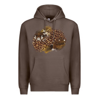 Coffee leopard cowhide glitter patches Premium Hoodie - Artiststas