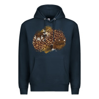 Navy leopard cowhide glitter patches Premium Hoodie - Artiststas