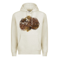 Oatmeal Heather leopard cowhide glitter patches Premium Hoodie - Artiststas