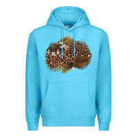 Ocean Blue leopard cowhide glitter patches Premium Hoodie - Artiststas