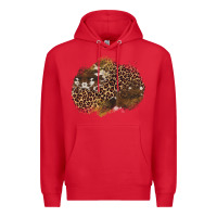 Red leopard cowhide glitter patches Premium Hoodie - Artiststas