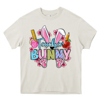 Cream Easter Teacher bunny Heavy Core Tee - OliviaCreatesArt