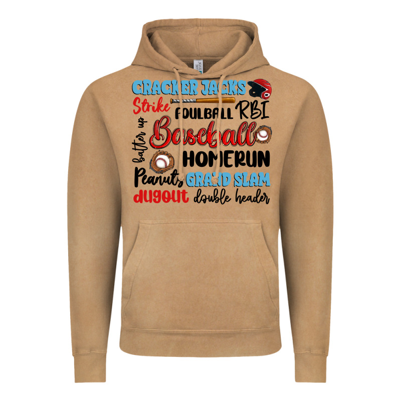 Baseball Typography Words Vintage Hoodie by Artiststas | Teevron