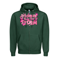 Sports Green stronger than the storm breast cancer Zipper Hoodie - RanaPortraitStore