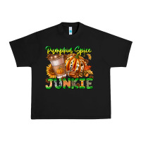 Black Pumpkin Spice Junkie Urban Heavy Tee - CowhideDigitalArt