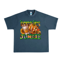 Midnight Navy Pumpkin Spice Junkie Urban Heavy Tee - CowhideDigitalArt