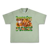 Oil Green Pumpkin Spice Junkie Urban Heavy Tee - CowhideDigitalArt