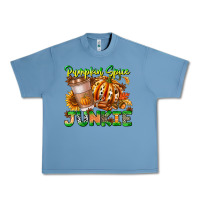 Pebble Blue Pumpkin Spice Junkie Urban Heavy Tee - CowhideDigitalArt