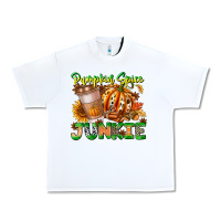 White Pumpkin Spice Junkie Urban Heavy Tee - CowhideDigitalArt