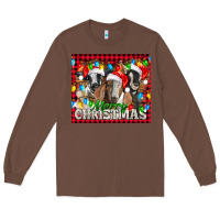 Chestnut Merry Christmas  With Goats Long Sleeve Tee - LillyAllenDesigns