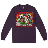 Plum Merry Christmas  With Goats Long Sleeve Tee - LillyAllenDesigns