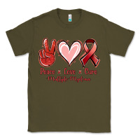 Army Green Peace Love Cure Multiple Myeloma Cancer Classic Tee - Jasminsmagicworld