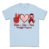 Dusty Blue Peace Love Cure Multiple Myeloma Cancer Classic Tee - Jasminsmagicworld