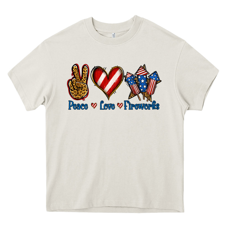 Peace Love Fireworks Heavy Core Tee by Jasminsmagicworld | Teevron