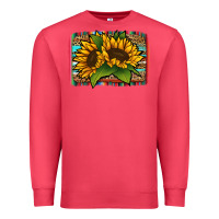 Cardinal sunflower serape leopard background Premium Sweatshirt - Jasminsmagicworld