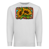 Dove Grey sunflower serape leopard background Premium Sweatshirt - Jasminsmagicworld