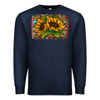 Navy sunflower serape leopard background Premium Sweatshirt - Jasminsmagicworld