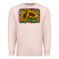 Pale Pink sunflower serape leopard background Premium Sweatshirt - Jasminsmagicworld